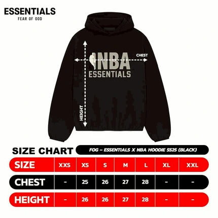 FOG – ESSENTIALS X NBA Hoodie SS25 (BLACK)
