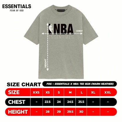 FOG – ESSENTIALS X NBA Tee SS25 (WARM HEATHER)