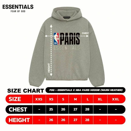 FOG – ESSENTIALS X NBA Paris Hoodie (WARM HEATHER)