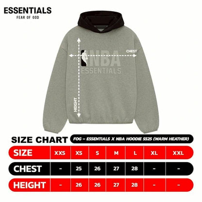 FOG – ESSENTIALS X NBA Hoodie SS25 (WARM HEATHER)