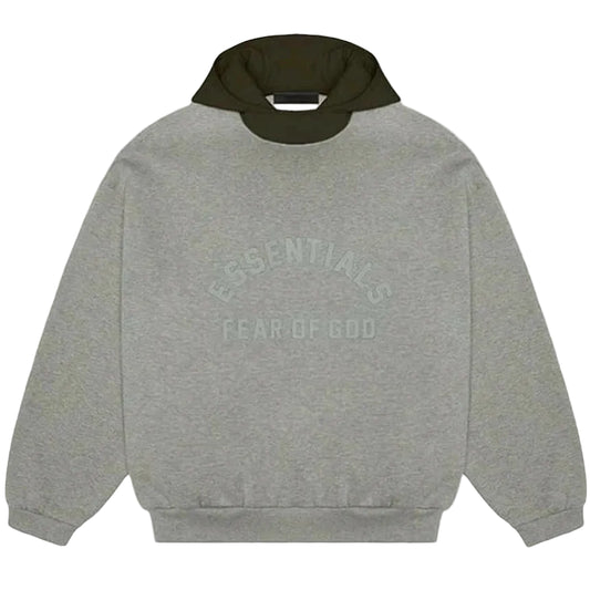 FOG – ESSENTIALS Nylon Fleece Hoodie (DARK HEATHER OATMEAL/INK)