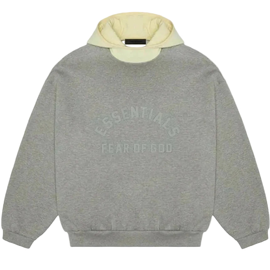 FOG – ESSENTIALS Nylon Fleece Hoodie (DARK HEATHER OATMEAL/GARDEN YELLOW)