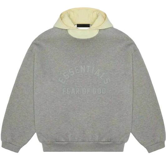 FOG – ESSENTIALS Nylon Fleece Hoodie (DARK HEATHER OATMEAL/GARDEN YELLOW)