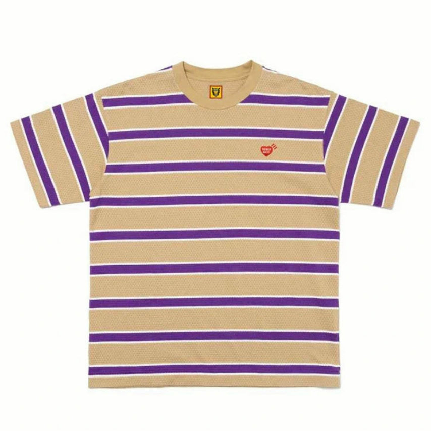 Human Made Striped Mesh T-Shirt (BEIGE)
