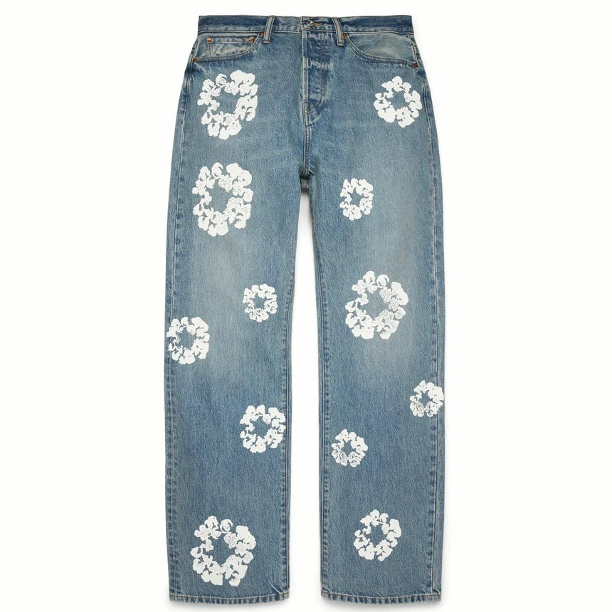 Denim Tears Baggy Cotton Wreath Denim Pant (LIGHT WASH)