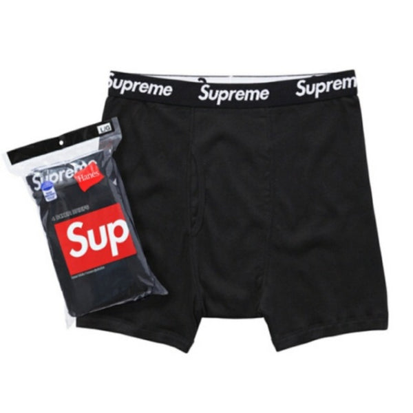 Supreme x Hanes 四条装男士内裤 (黑色)