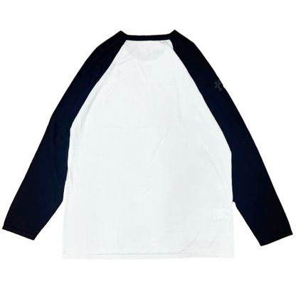 Chrome Hearts Cross Patch Embroidered Silk Baseball L/S T-Shirt (WHITE/BLACK)