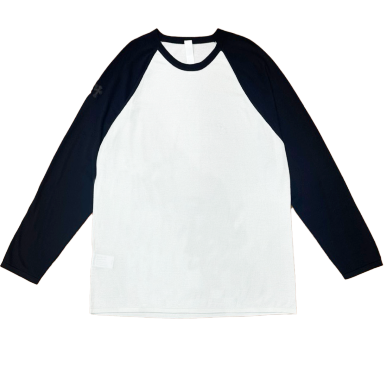 Chrome Hearts Cross Patch Embroidered Silk Baseball L/S T-Shirt (WHITE/BLACK)