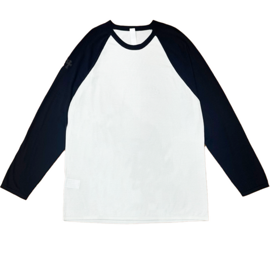 Chrome Hearts Cross Patch Embroidered Silk Baseball L/S T-Shirt (WHITE/BLACK)