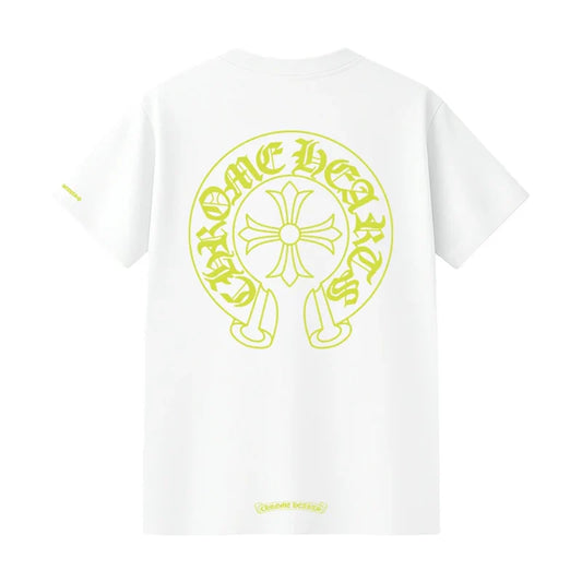 Chrome Hearts HorseShoe Logo Pocket T-Shirt (WHITE/LIME GREEN)